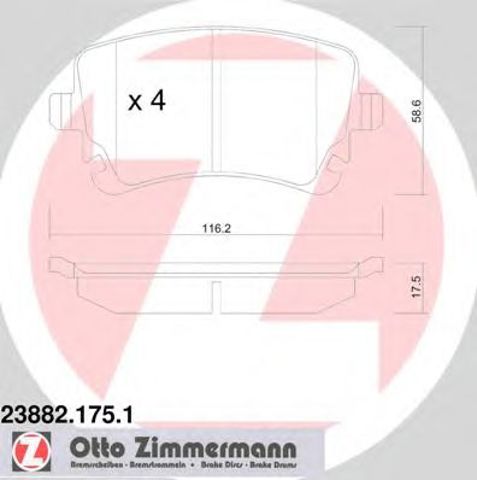238821751 ZIMMERMANN Колодки тормозные задние дисковые купить в Чернигов