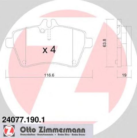 240771901 ZIMMERMANN Колодки тормозные передние дисковые купить в Львов
