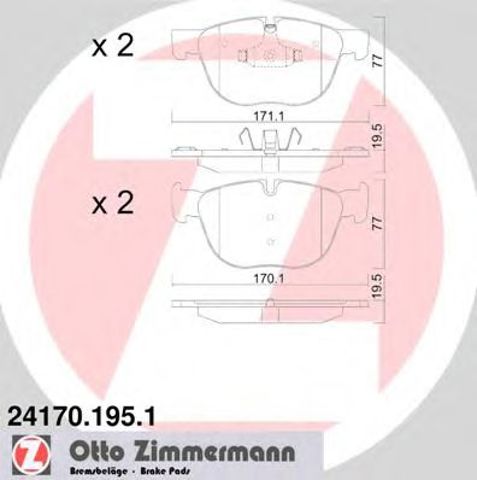 ZIMMERMANN 241701951 Колодки тормозные передние дисковые в наличии Чернигов