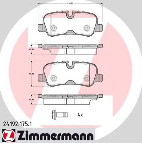 241921751 ZIMMERMANN Задние тормозные колодки купить в Чернигов