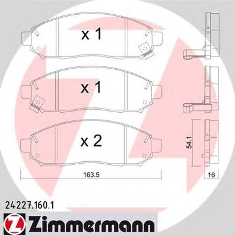 ZIMMERMANN 242271601 Колодки тормозные передние дисковые в наличии Хмельницкий