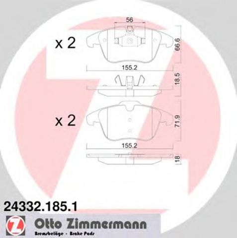ZIMMERMANN 243321851 Передние тормозные колодки в наличии Ужгород