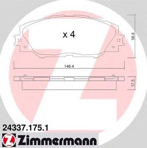 243371751 ZIMMERMANN Колодки тормозные передние дисковые купить в Запорожье