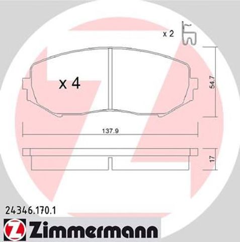 243461701 ZIMMERMANN Колодки тормозные передние дисковые купить в Ровно