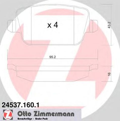 ZIMMERMANN 245371601 Задние тормозные колодки в наличии Львов