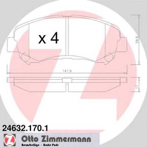 ZIMMERMANN 246321701 Передние тормозные колодки в наличии Тернополь