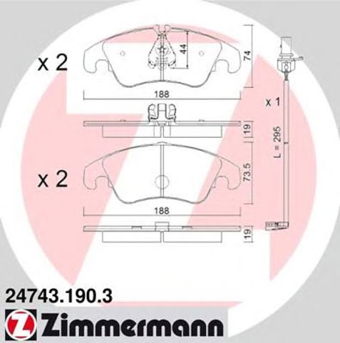 247431903 ZIMMERMANN Колодки тормозные передние дисковые купить в Черновцы