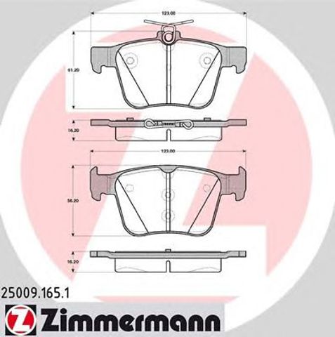 ZIMMERMANN 250091651 Колодки тормозные задние дисковые в наличии Ирпень