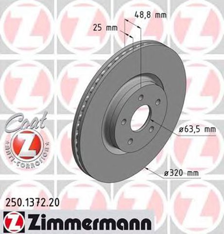 250137220 ZIMMERMANN Передние тормозные диски купить в Одесса