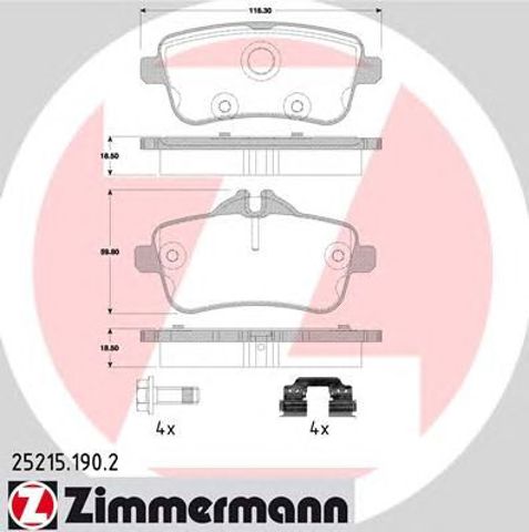 252151902 ZIMMERMANN Колодки тормозные задние дисковые купить в Днепр