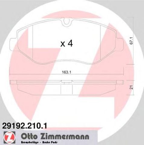 ZIMMERMANN 291922101 Передние тормозные колодки в наличии Запорожье