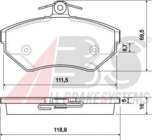 ABS 37011 Колодки тормозные передние дисковые в наличии Винница