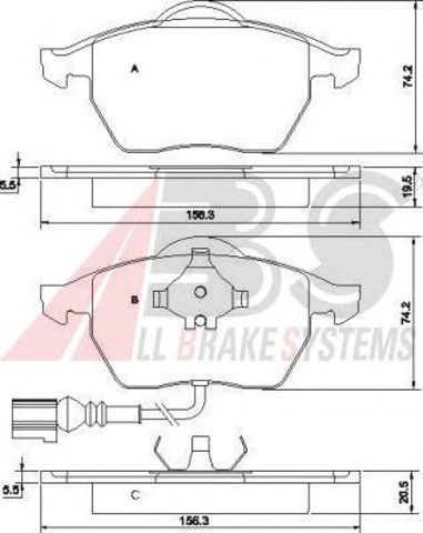 ABS 37133 Передние тормозные колодки в наличии Кривой Рог