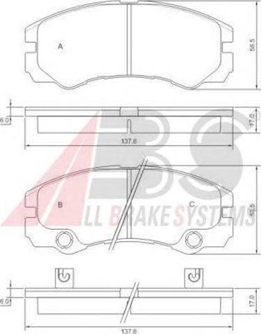 ABS 37257 Колодки тормозные передние дисковые в наличии Ирпень