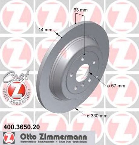 ZIMMERMANN 400365020 Диск тормозной задний в наличии Сумы