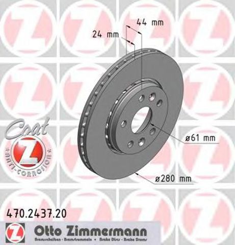 ZIMMERMANN 470243720 Диск тормозной передний в наличии Черкассы