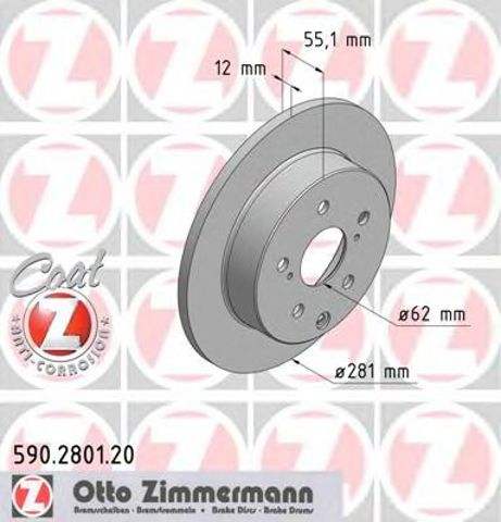 ZIMMERMANN 590280120 Диск тормозной задний в наличии Ужгород