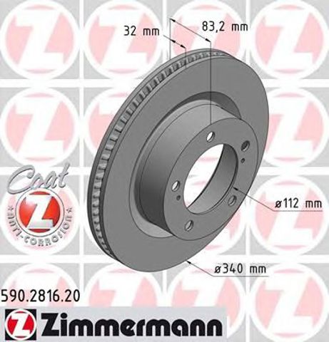 ZIMMERMANN 590281620 Передние тормозные диски в наличии Ужгород