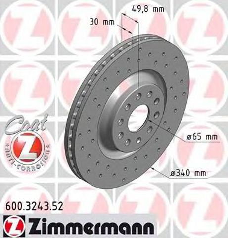 600324352 ZIMMERMANN Передние тормозные диски купить в Днепр