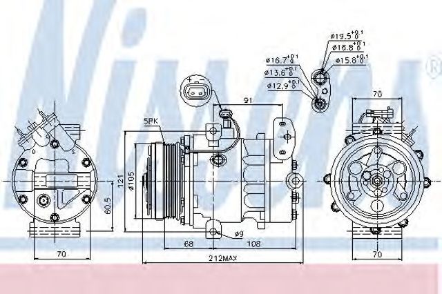 NISSENS 89037 Компрессор кондиционера в наличии Украина