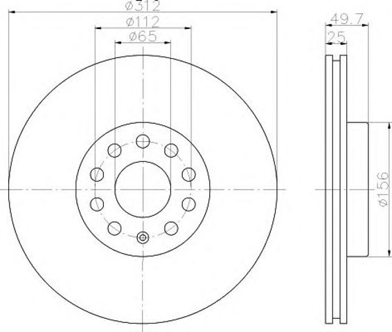 HELLA 8DD355109521 Диск тормозной передний в наличии Сумы