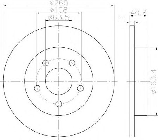 8DD355111381 HELLA Диск тормозной задний купить в Днепр