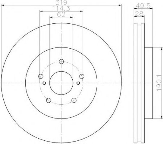 HELLA 8DD355114981 Передние тормозные диски в наличии Киев