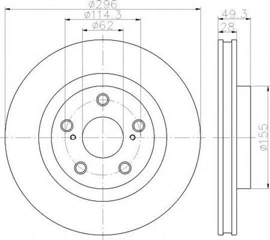 HELLA 8DD355118561 Передние тормозные диски в наличии Днепр