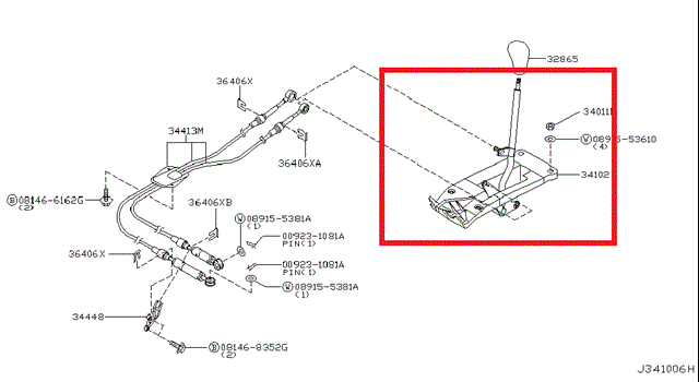 Селектор коробки передач 341018H800 NISSAN