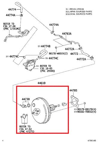 Вакуумный усилитель тормозов 4461009D30 TOYOTA