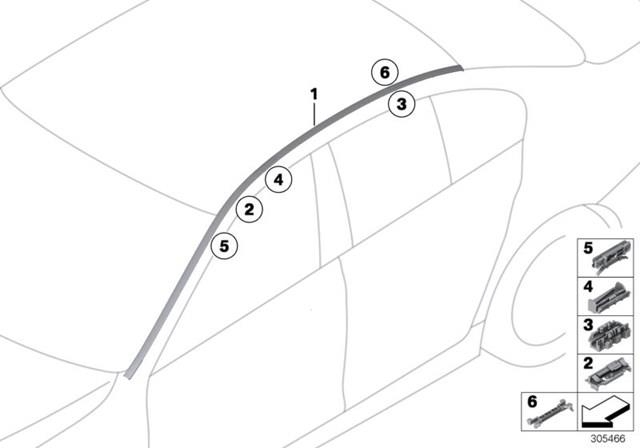 Накладка крыши левая 51137274739 BMW