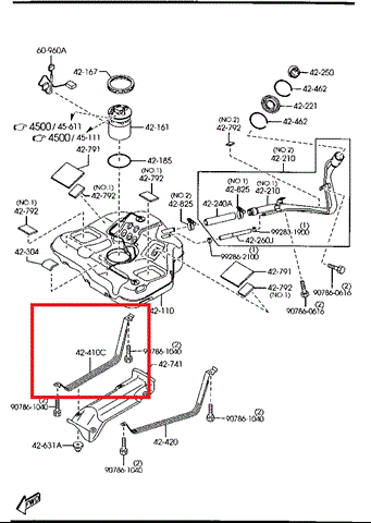 GJ6A42710A MAZDA Кронштейн бака топливного купить в Ужгород
