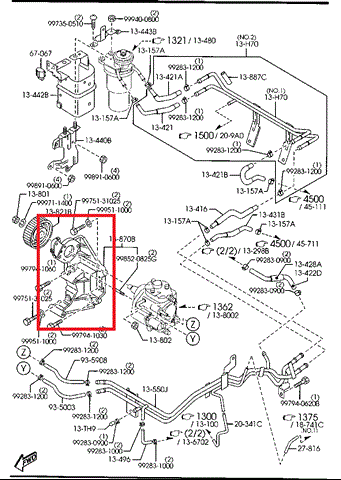 Кронштейн топливного насоса ТНВД RF5C13G00 MAZDA