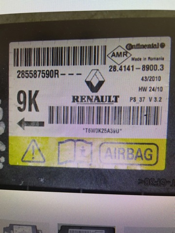 RENAULT 285587590R Модуль-процессор управления подушкой безопасности (ЭБУ AIRBAG) в наличии Запорожье