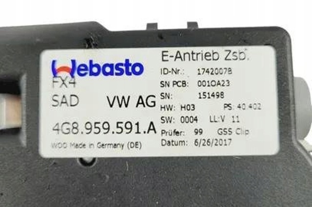 4G8959591A Мотор привода люка купить Хмельницкий