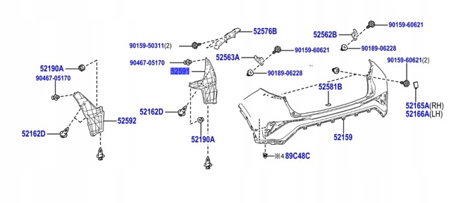 TOYOTA 52591F4010 Подкрылок крыла заднего правый задний в наличии Полтава