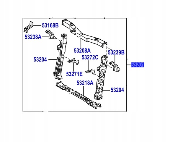 5320105907 TOYOTA Суппорт радиатора в сборе (монтажная панель крепления фар) купить в Черкассы
