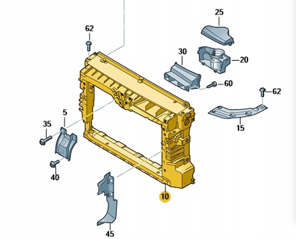 VAG 561805588B9B9 Суппорт радиатора в сборе (монтажная панель крепления фар) в наличии Хмельницкий