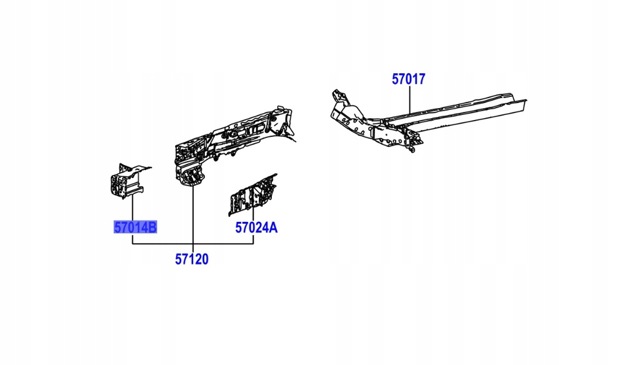 570140E010 TOYOTA Кронштейн усилителя переднего бампера купить в Харьков