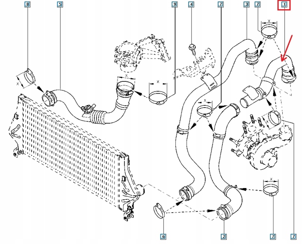 8200272949 Шланг (патрубок) интеркуллера купить Украина