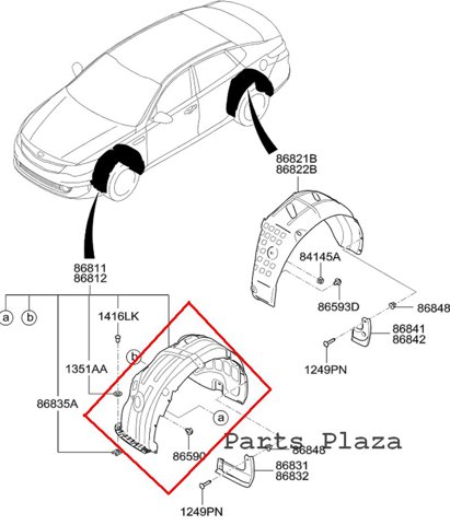 86812D4000 Подкрылок крыла переднего правый купить Киев