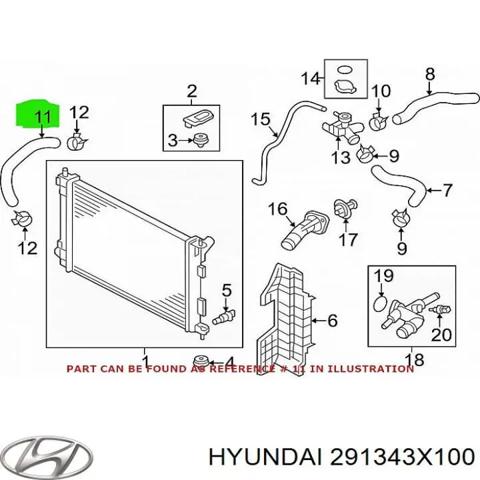 Воздуховод/дефлектор радиатора, правый 291343X100 HYUNDAI