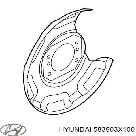 Пыльник тормозного диска заднего правый 583903X100 HYUNDAI