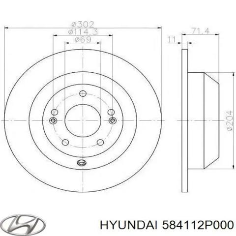 584112P000 HYUNDAI Диск тормозной задний купить в Ирпень