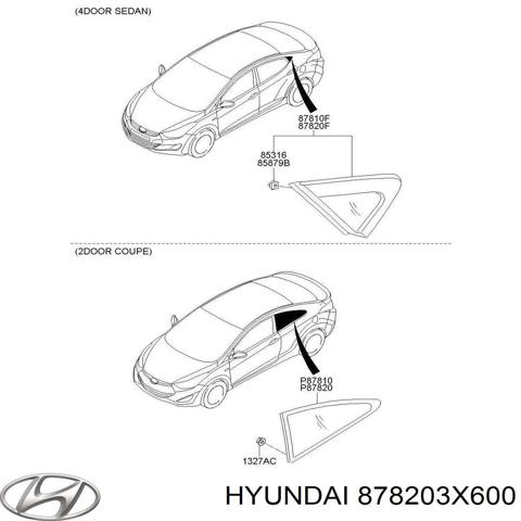Накладка стойки кузова внешняя, задняя правая 878203X600 HYUNDAI