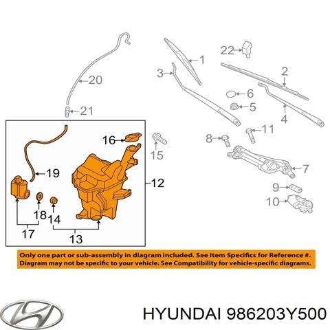 Бачок омывателя стекла 986203Y500 HYUNDAI