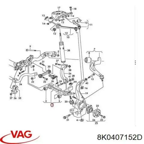 Передний нижний рычаг 8K0407152D VAG