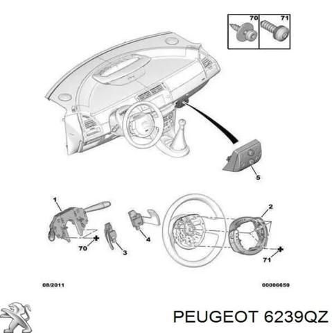 Блок кнопочных переключателей рулевого колеса 6239QZ PEUGEOT