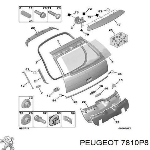 7810P8 PEUGEOT Эмблема крышки багажника купить в Тернополь