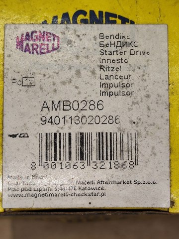 940113020286 MAGNETI MARELLI Бендикс стартера купить в Каменское